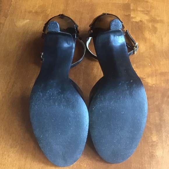 Black Patent Peep Toe Heels - Picture 5 of 5